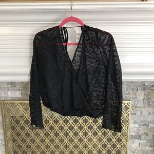 Wayf Black Sheer Blouse